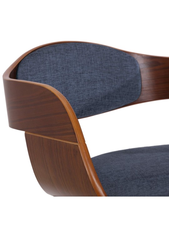 Conjunto de 2 sillas tela Kingston, nogal/azul