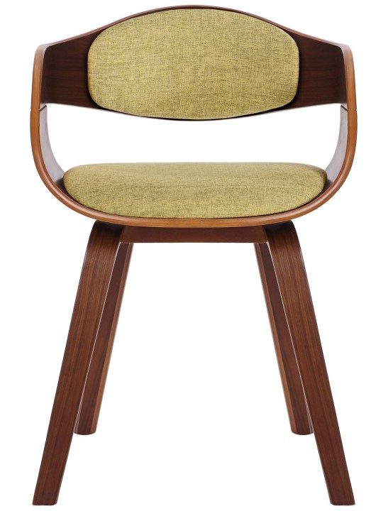 Conjunto de 2 sillas tela Kingston, nogal/verde claro