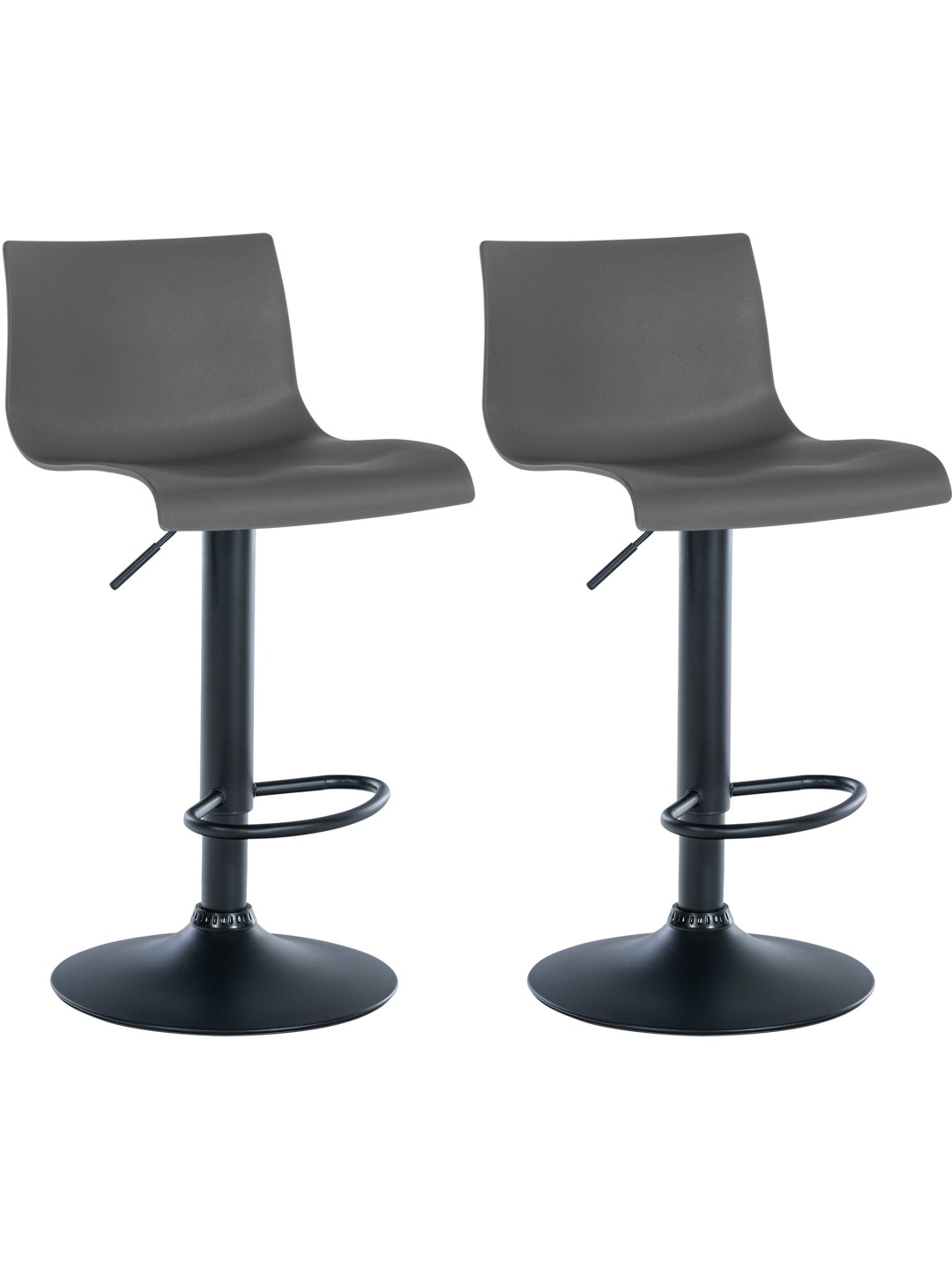 Juego de 2 taburetes de bar Branford plástico, gris