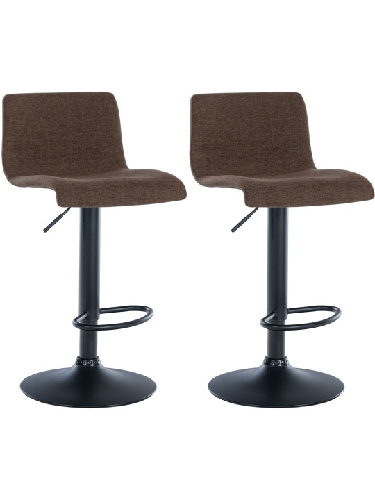 Juego de 2 taburetes de bar tela Branford, marrón
