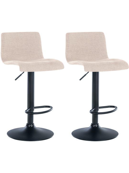 Juego de 2 taburetes de bar tela Branford, crema
