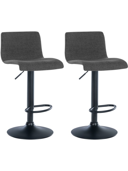 Juego de 2 taburetes de bar tela Branford, gris oscuro