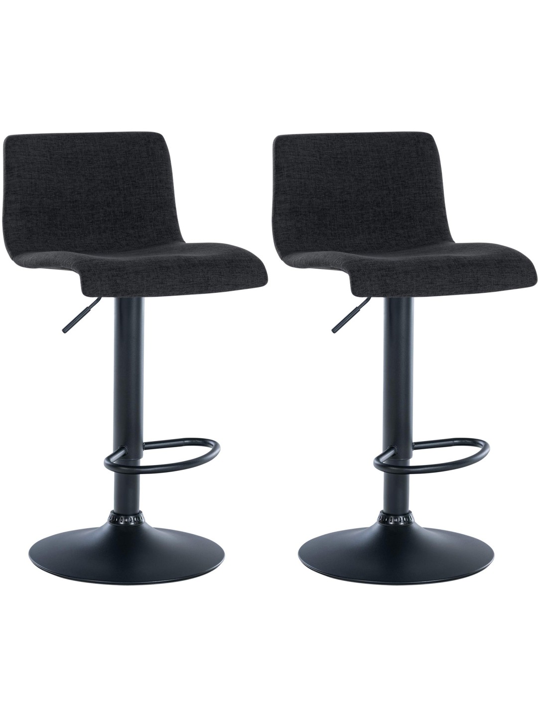 Juego de 2 taburetes de bar tela Branford, negro