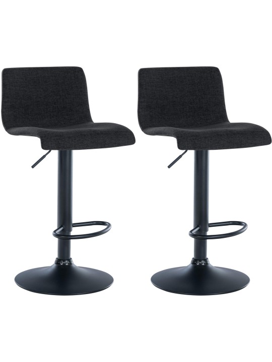 Juego de 2 taburetes de bar tela Branford, negro