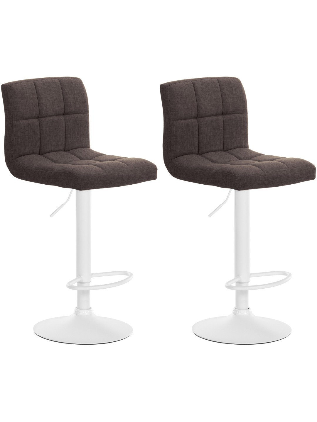 Juego de 2 taburetes de bar tela Calma, marrón
