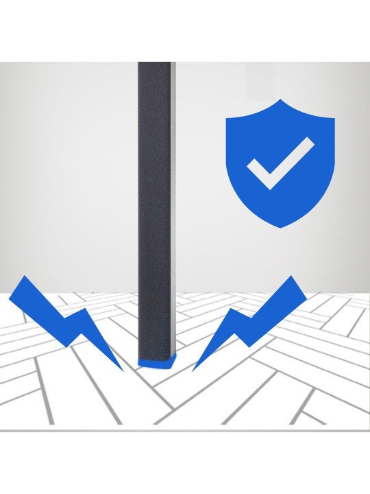 Taburete de bar Damaso B de fieltro con estructura de 4 pies, antracita