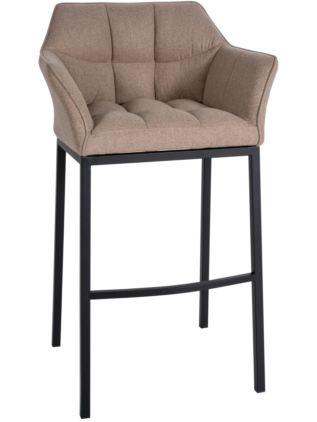 Taburete de bar Damaso B de fieltro con estructura de 4 pies, taupe