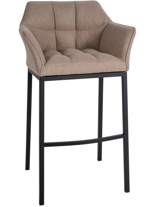 Taburete de bar Damaso B de fieltro con estructura de 4 pies, taupe