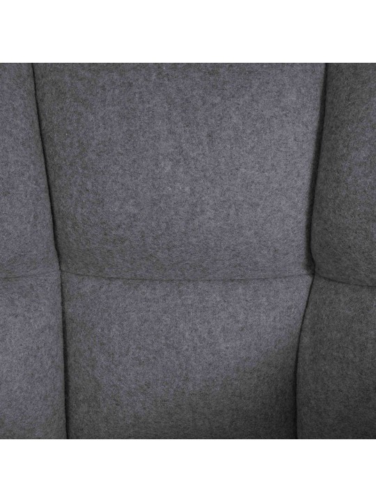 Taburete de bar Damaso E de fieltro con estructura de 4 pies, gris