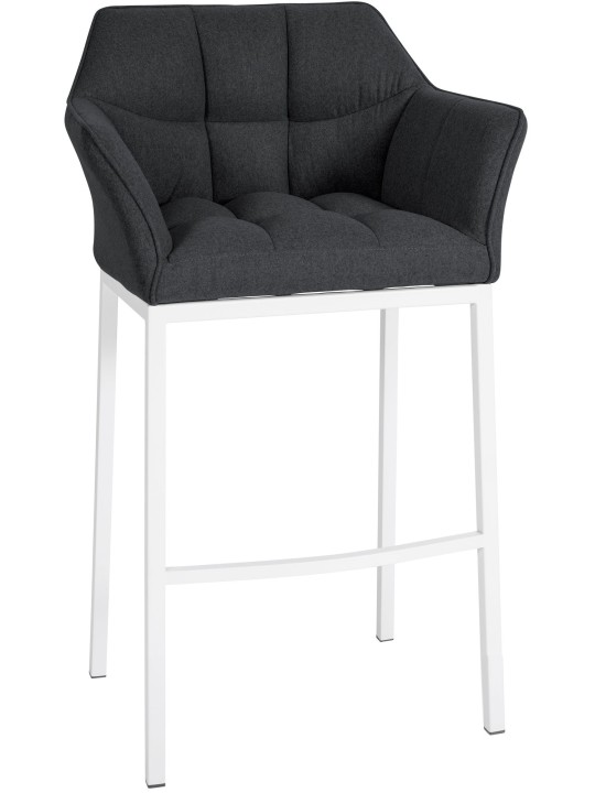 Taburete de bar Damaso W fieltro con estructura de 4 pies, antracita