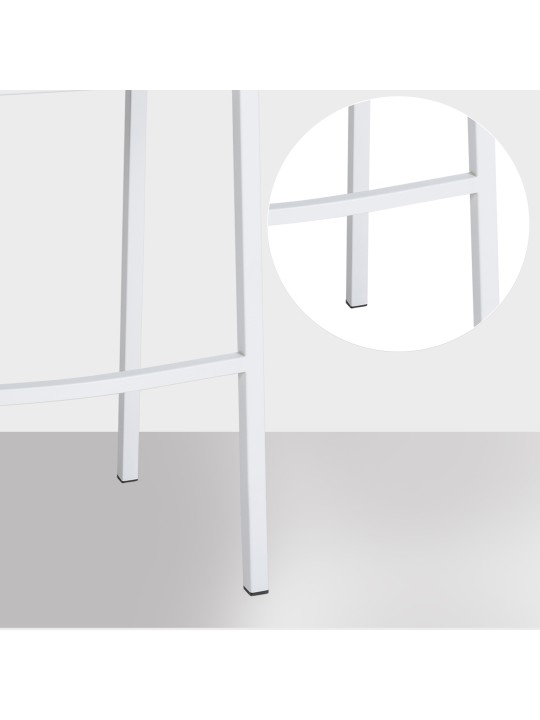 Taburete de bar Damaso W fieltro con estructura de 4 pies, gris