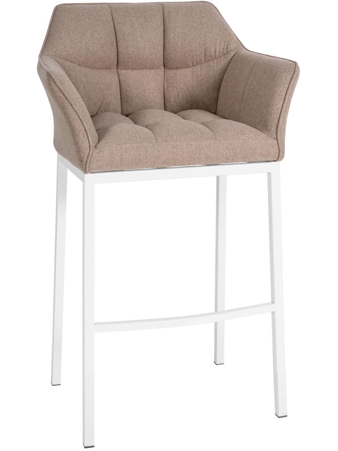 Taburete de bar Damaso W fieltro con estructura de 4 pies, taupe
