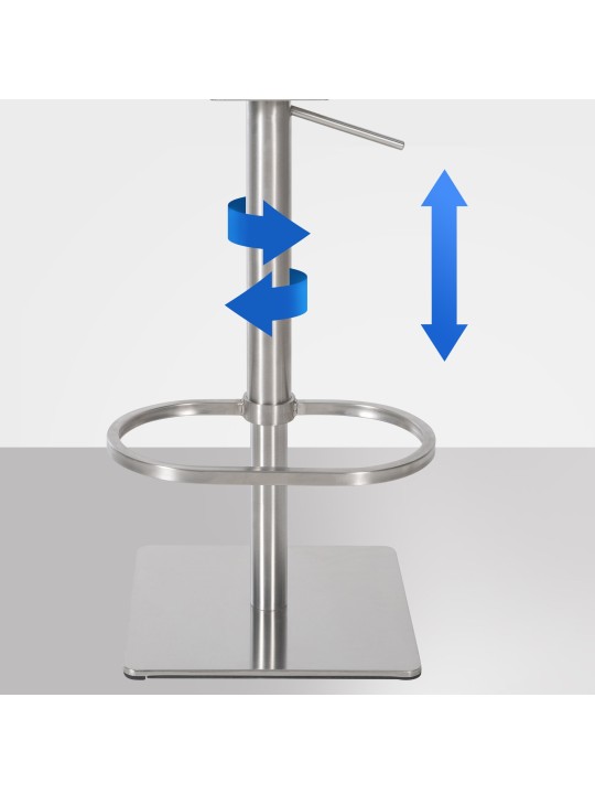 Taburete de bar Damaso E terciopelo, gris