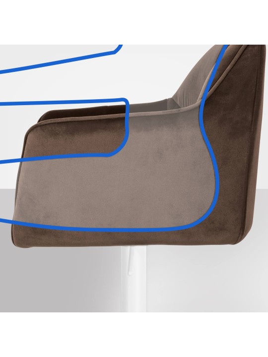 Taburete de bar Damaso W terciopelo, marrón Taburete de bar Damaso W terciopelo, marrón