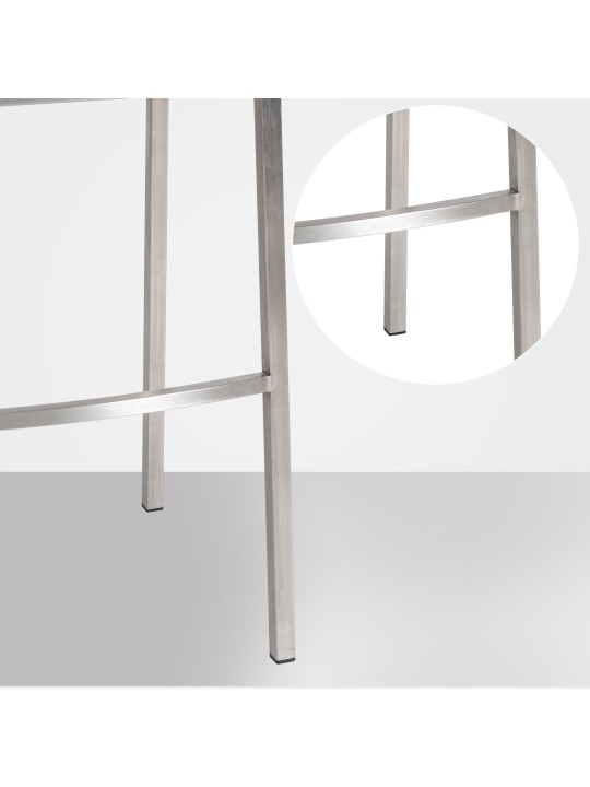 Taburete de bar Damaso E terciopelo con estructura de 4 pies, gris