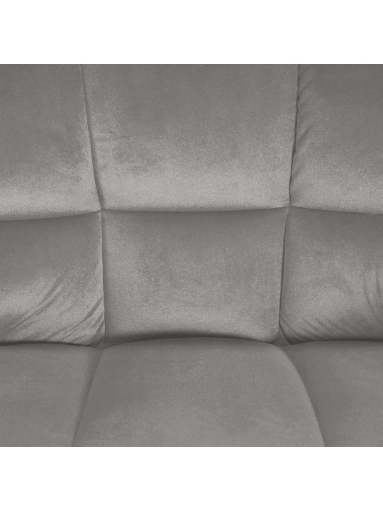 Taburete de bar Damaso W terciopelo con estructura de 4 pies, gris