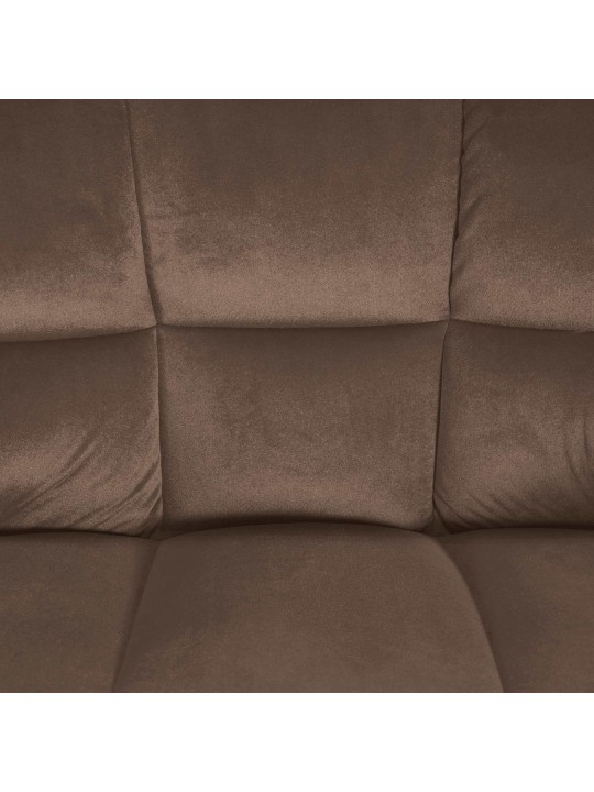 Taburete de bar Damaso W terciopelo con estructura de 4 pies, marrón