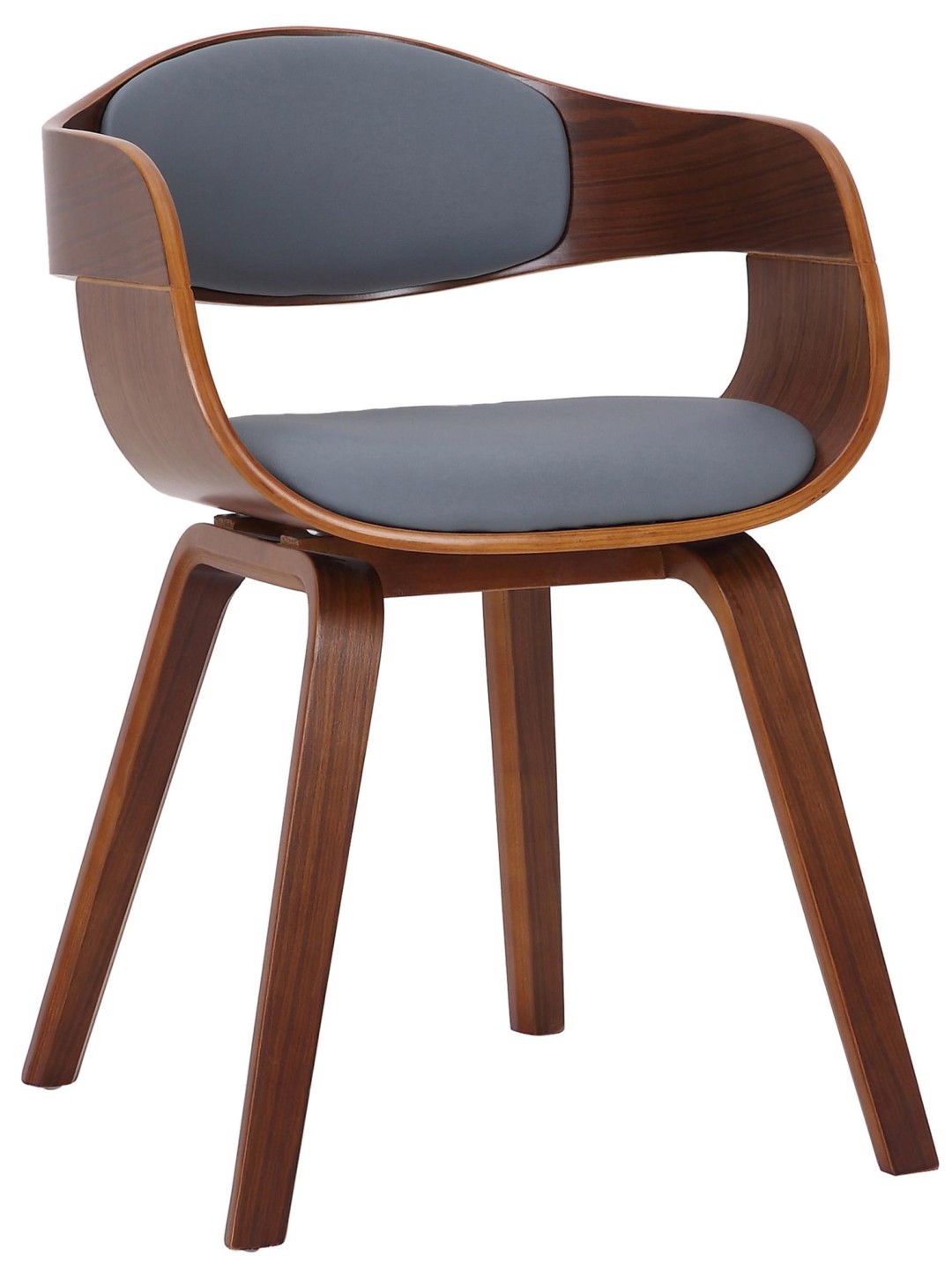 Silla de visita Kingston piel sintética, nogal/gris