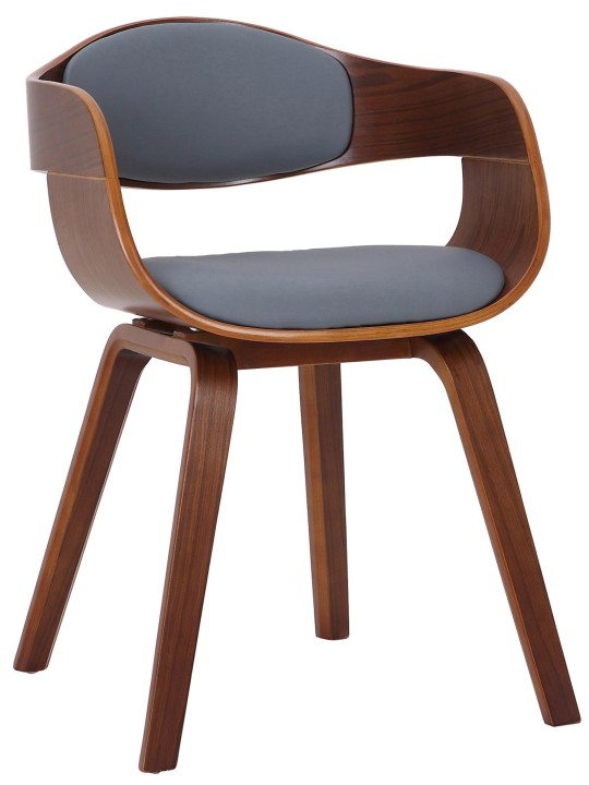 Silla de visita Kingston piel sintética, nogal/gris Silla de visita Kingston piel sintética, nogal/gris