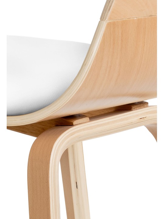 Conjunto de 2 sillas Kingston piel sintética, natural/blanco