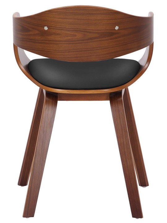 Conjunto de 2 sillas Kingston piel sintética, nogal/negro