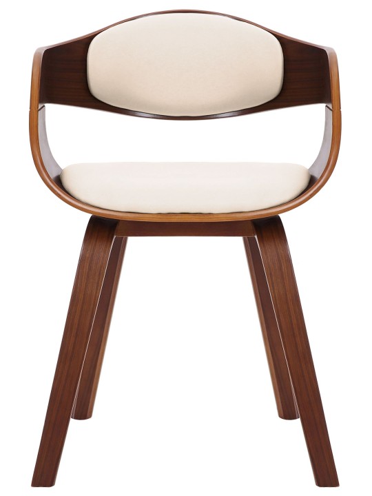 Conjunto de 2 sillas Kingston piel sintética, nogal/crema