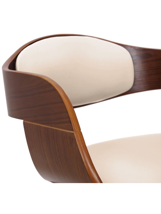 Conjunto de 2 sillas Kingston piel sintética, nogal/crema