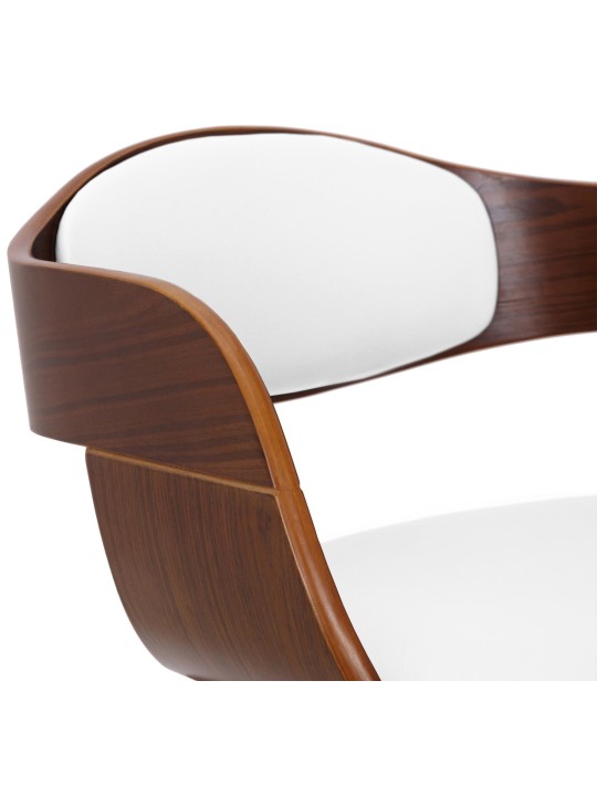 Conjunto de 2 sillas Kingston piel sintética, nogal/blanco