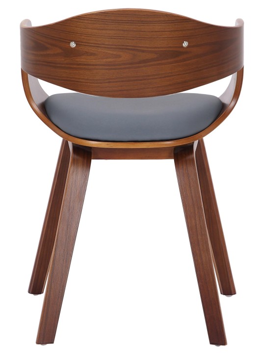 Conjunto de 2 sillas Kingston piel sintética, nogal/gris