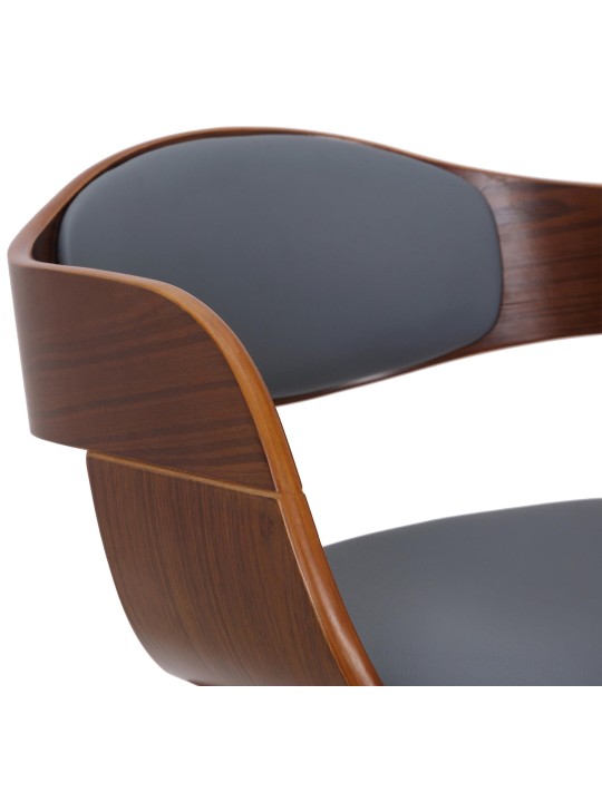 Conjunto de 2 sillas Kingston piel sintética, nogal/gris