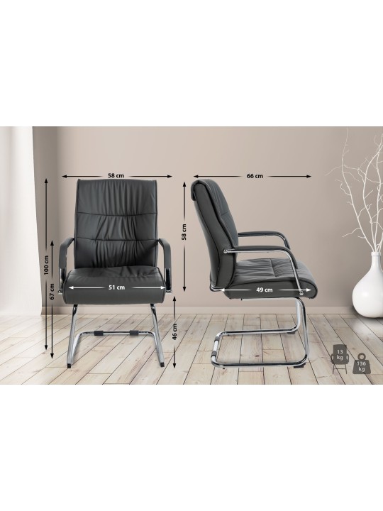 Juego de 2 sillas de visita Sievert, gris Juego de 2 sillas de visita Sievert, gris