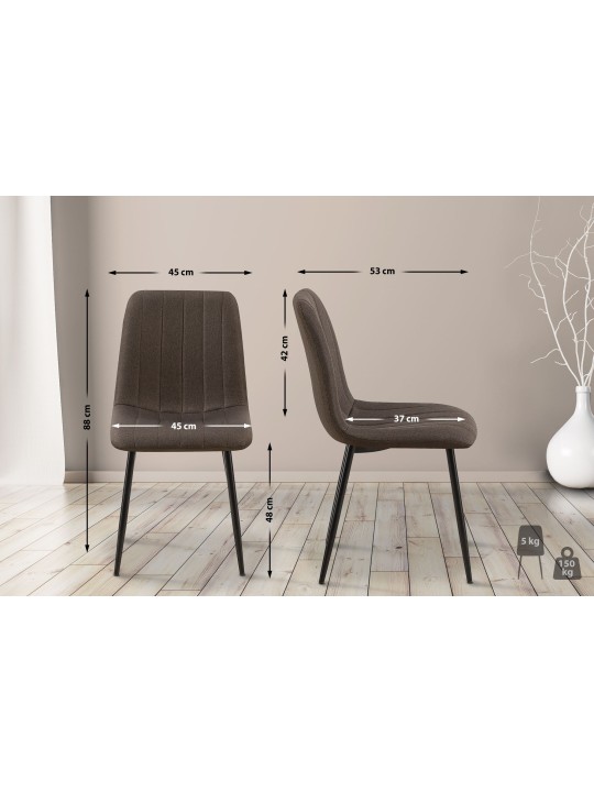 Silla Tela Dijon, marrón Silla Tela Dijon, marrón