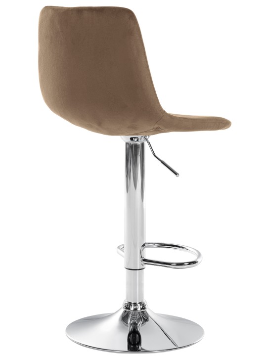 Juego de 2 taburetes de bar Divo terciopelo cromado, marrón