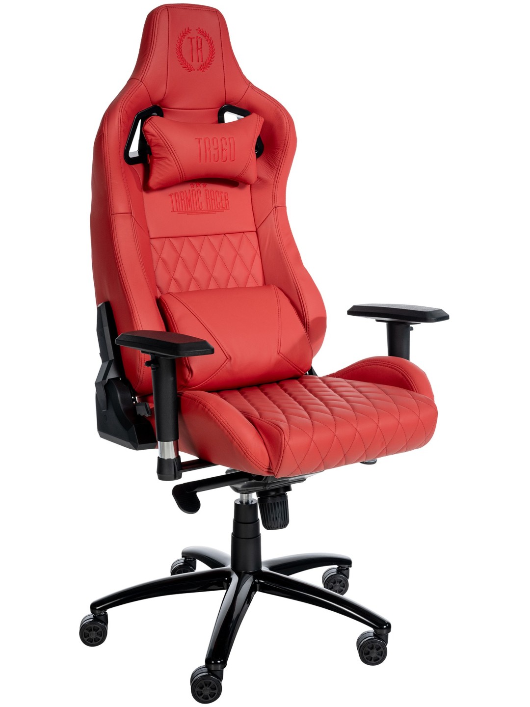 Silla de oficina Keren de cuero genuino, rojo