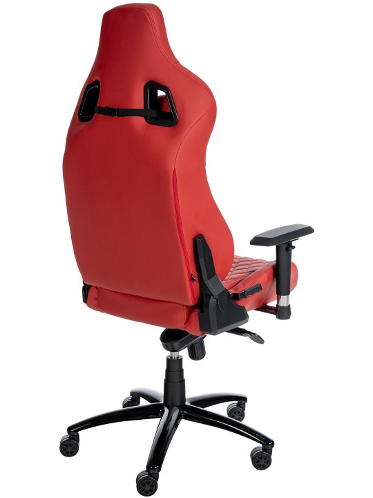 Silla de oficina Keren de cuero genuino, rojo