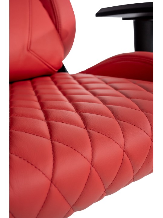 Silla de oficina Keren de cuero genuino, rojo