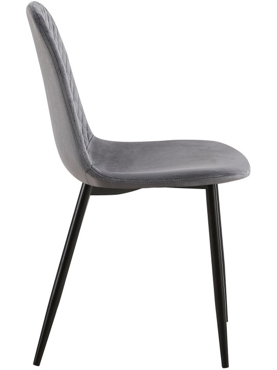 Conjunto de 4 sillas Giverny terciopelo, gris oscuro Conjunto de 4 sillas Giverny terciopelo, gris oscuro