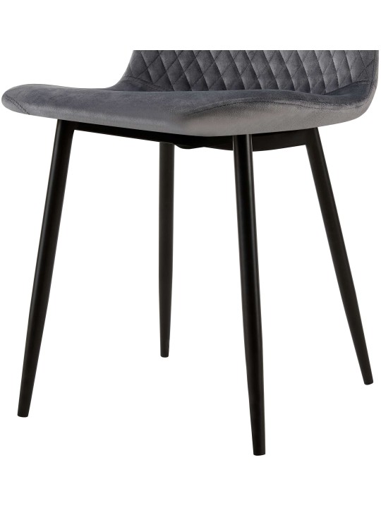 Conjunto de 4 sillas Giverny terciopelo, gris oscuro Conjunto de 4 sillas Giverny terciopelo, gris oscuro