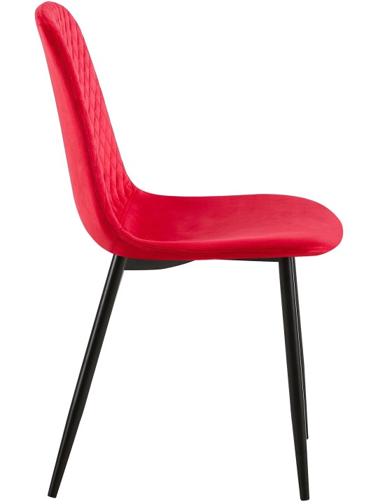 Conjunto de 4 sillas Giverny terciopelo, rojo Conjunto de 4 sillas Giverny terciopelo, rojo