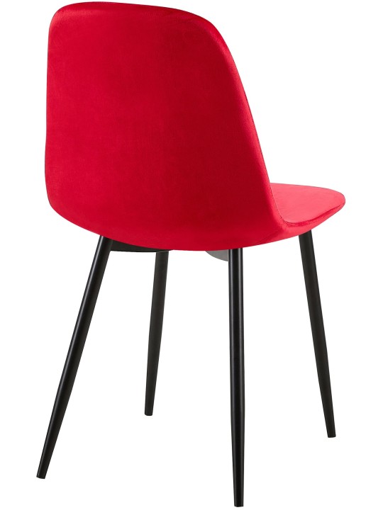 Conjunto de 4 sillas Giverny terciopelo, rojo Conjunto de 4 sillas Giverny terciopelo, rojo