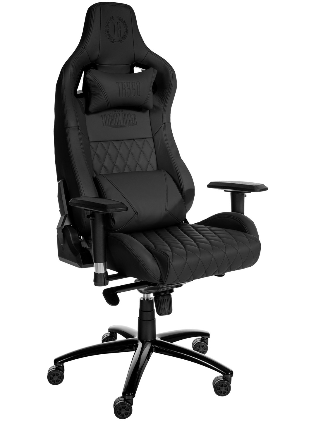 Silla de oficina Keren de cuero genuino, negro