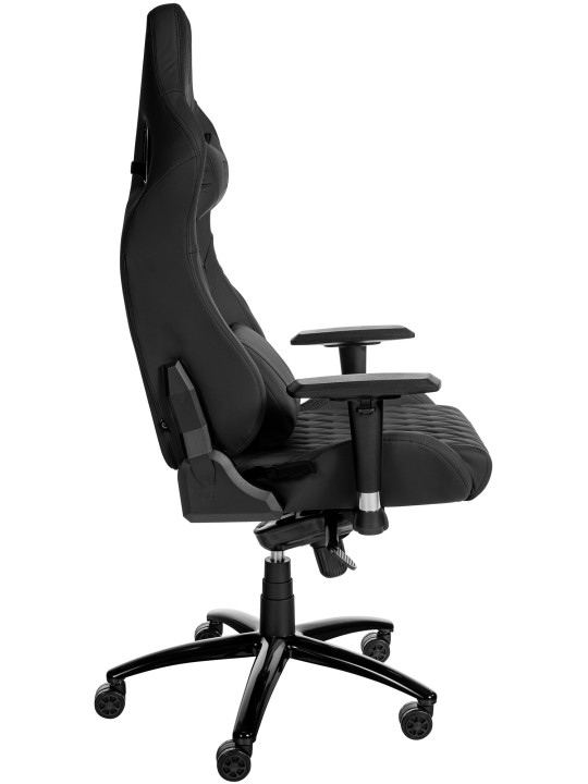 Silla de oficina Keren de cuero genuino, negro