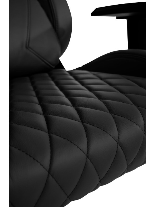 Silla de oficina Keren de cuero genuino, negro