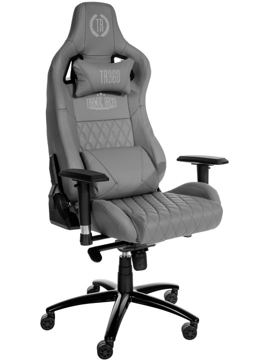 Silla de oficina Keren de cuero genuino, gris