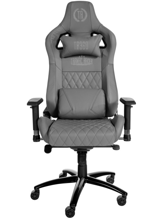Silla de oficina Keren de cuero genuino, gris