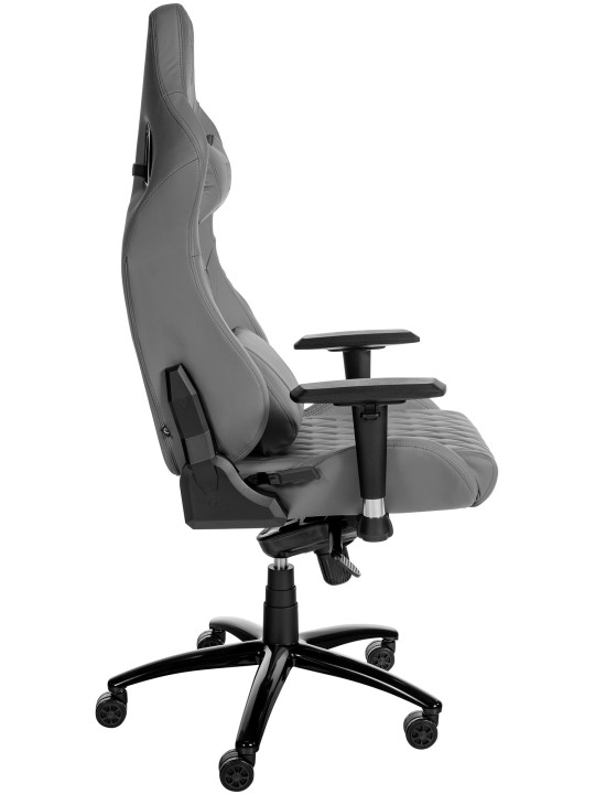 Silla de oficina Keren de cuero genuino, gris