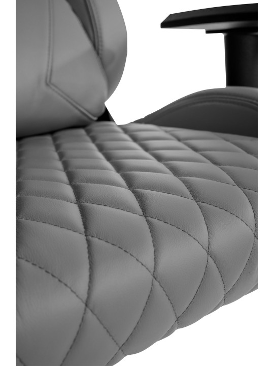 Silla de oficina Keren de cuero genuino, gris