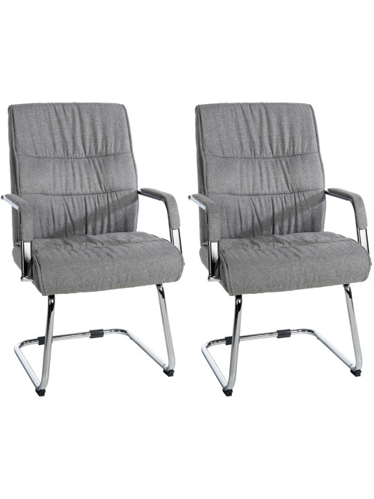 Juego de 2 sillas de visita tela Sievert, gris claro