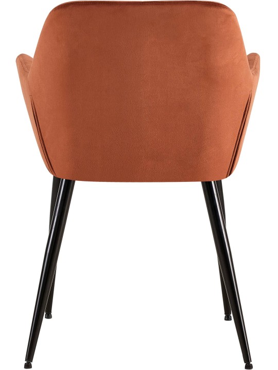 Juego de 2 sillas de comedor Emia terciopelo, marrón