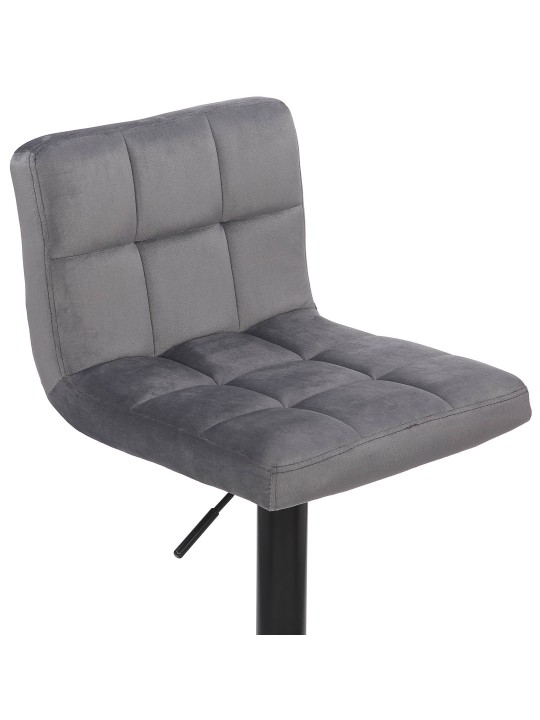 Taburete de bar Feni terciopelo, gris